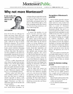 Why not more Montessori?