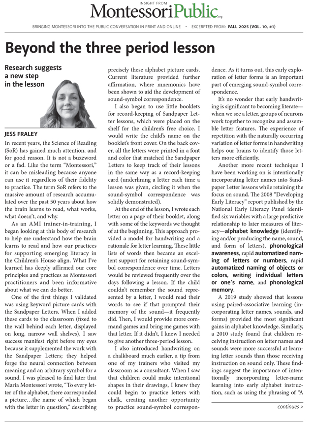 Beyond the three period lesson